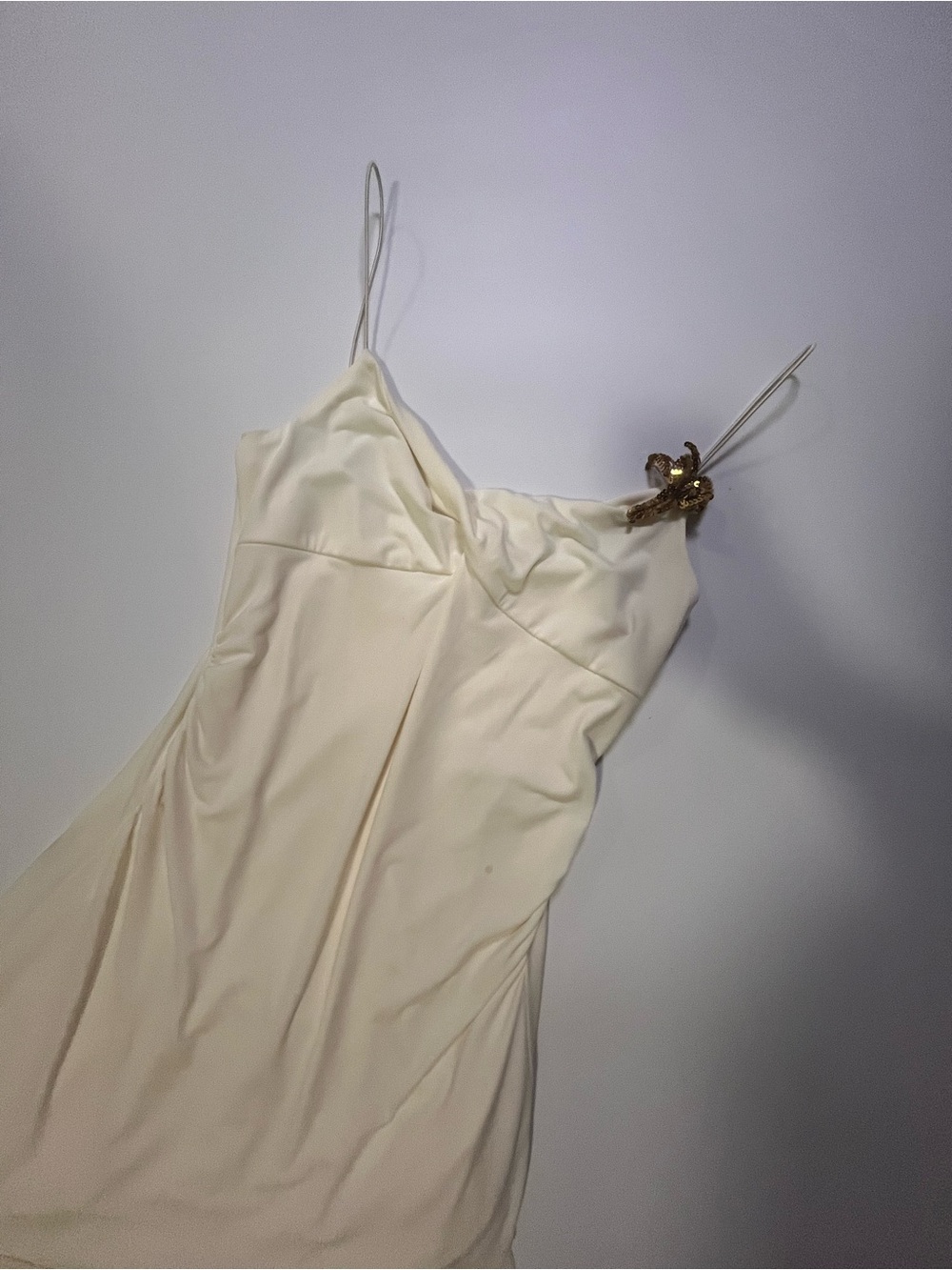 deadstock nwt ruby rox cream asymmetrical midi dress